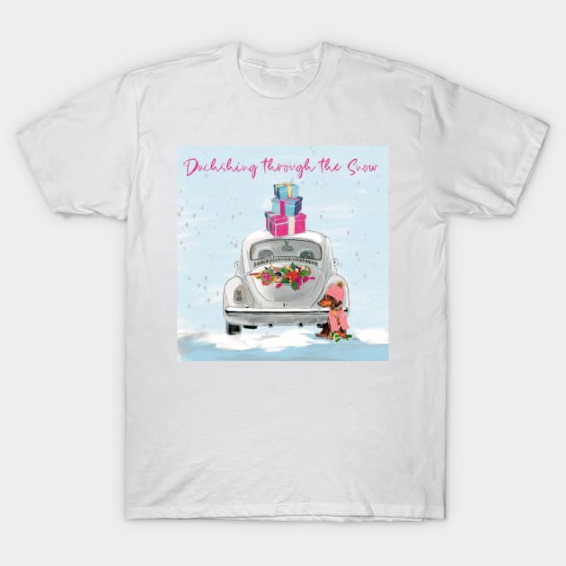 Dachshing through the snow T-Shirt by Leamini20